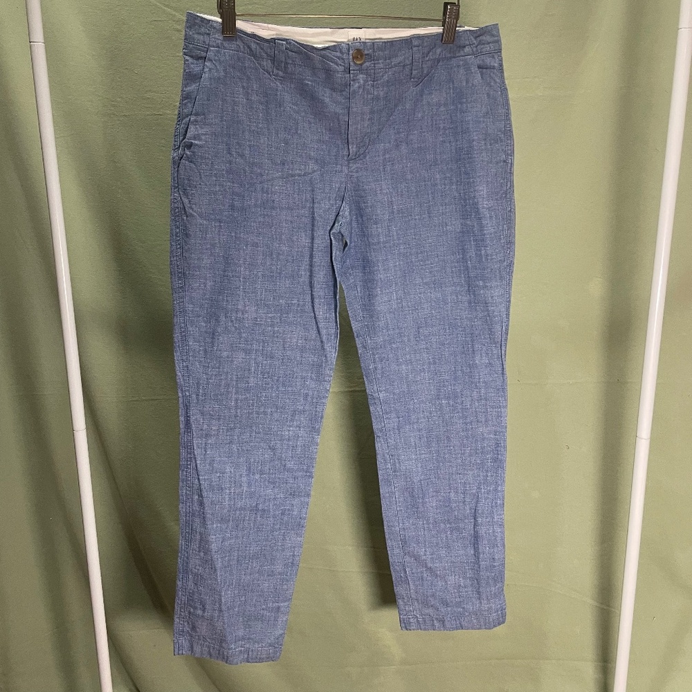 Blue Chambray GAP "Girlfriend Chino" Pants - Women's Size 8 Regular